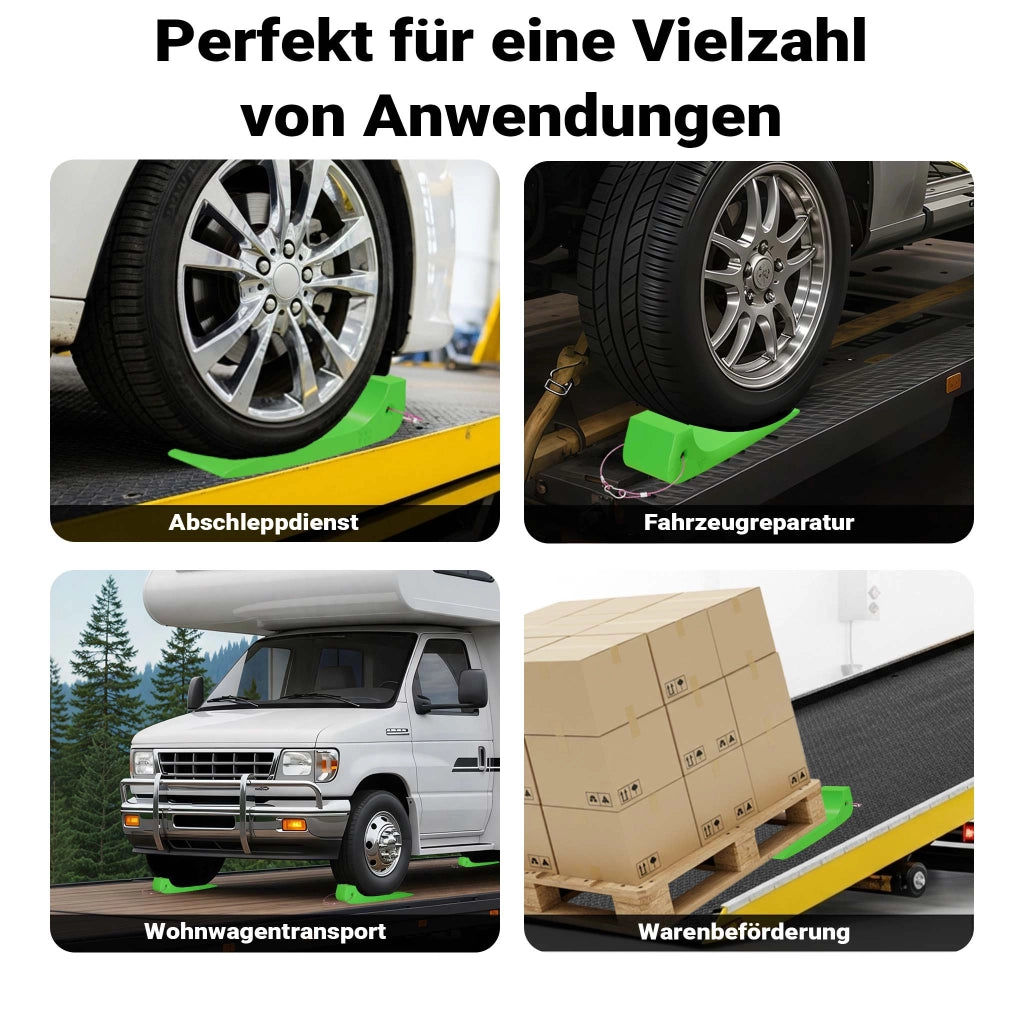 Set di 4 cunei fermaruota, ausilio di carico per servizi di soccorso stradale e trasporto auto, max 1814 kg per cuneo, in HDPE, per carri attrezzi, bisarche, rampe di carico
