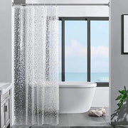 Telaietto per doccia 100% EVA impermeabile e resistente a muffa, dimensioni 120 x 200 cm, tenda per doccia trasparente con effetto pietra vetrificata 3D, tende per doccia e bagno con 8 anelli per doccia e bagno
