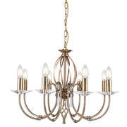 Elstead Aegean - Lampadario a 8 luci con finitura in ottone invecchiato, E14