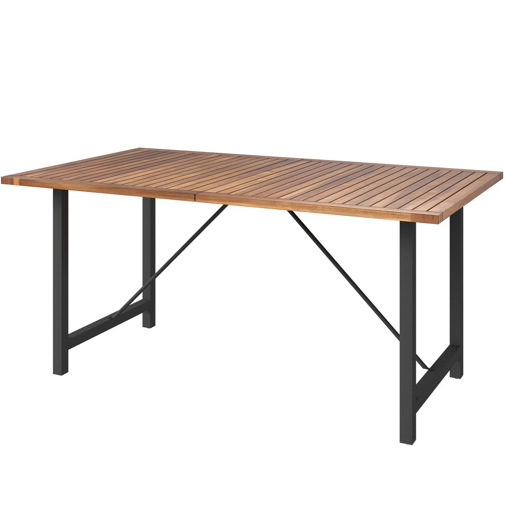 Tavolo da pranzo da giardino in legno di acacia e acciaio ¨C zephmum ¨C teak 160x90 cm
