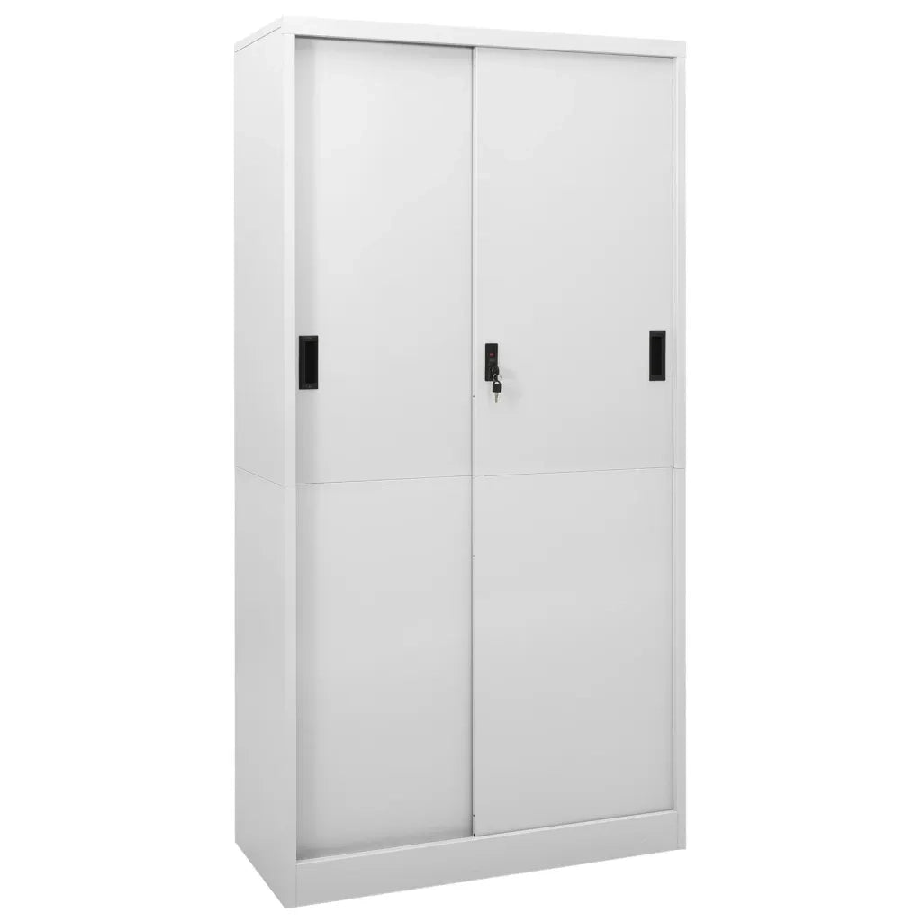 Armadio con Anta Scorrevole Grigio Chiaro 90x40x180 cm Acciaio cod mxl 51893