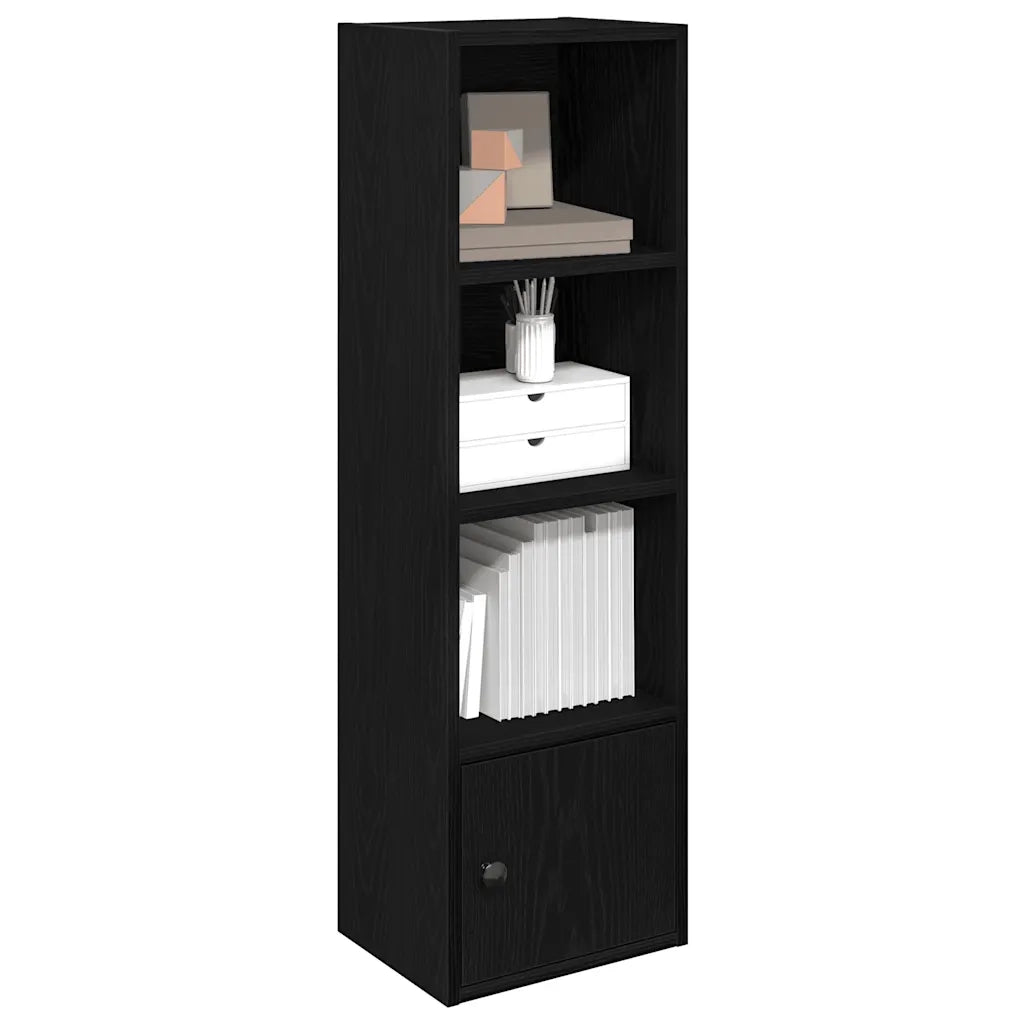Libreria-Scaffale per Libri-Mobile di Stoccaggio Rovere Nero 31x24x102 cm in Legno Multistrato