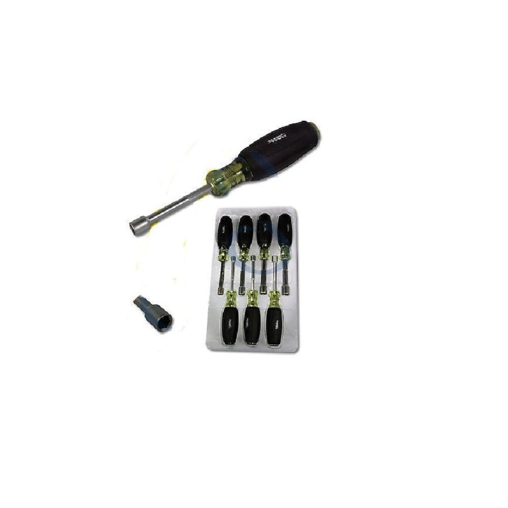 Trade Shop - Set 7 Cacciaviti Cacciavite A Impatto Cr-v Bussola Cromo Vanadio Ergonomici -
