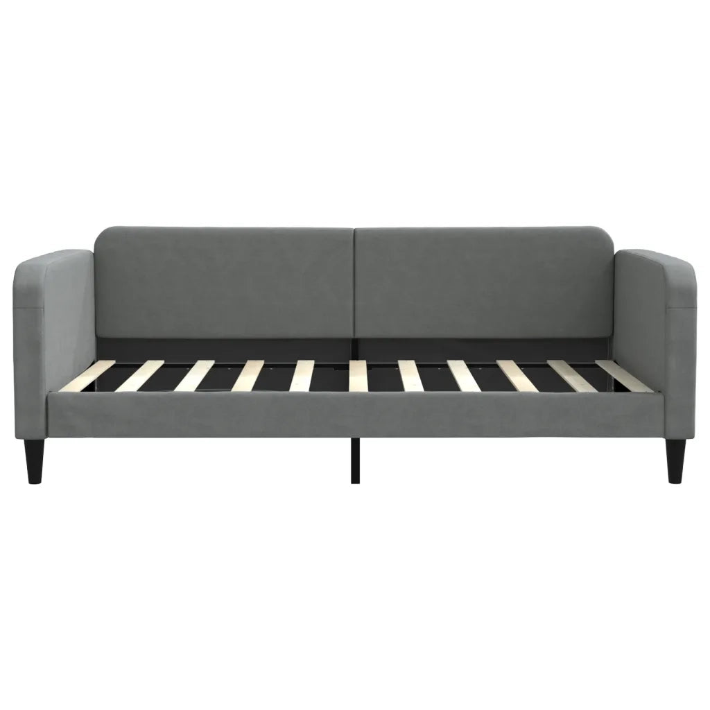 Letto da Giorno Grigio Scuro 100x190 cm in Tessuto