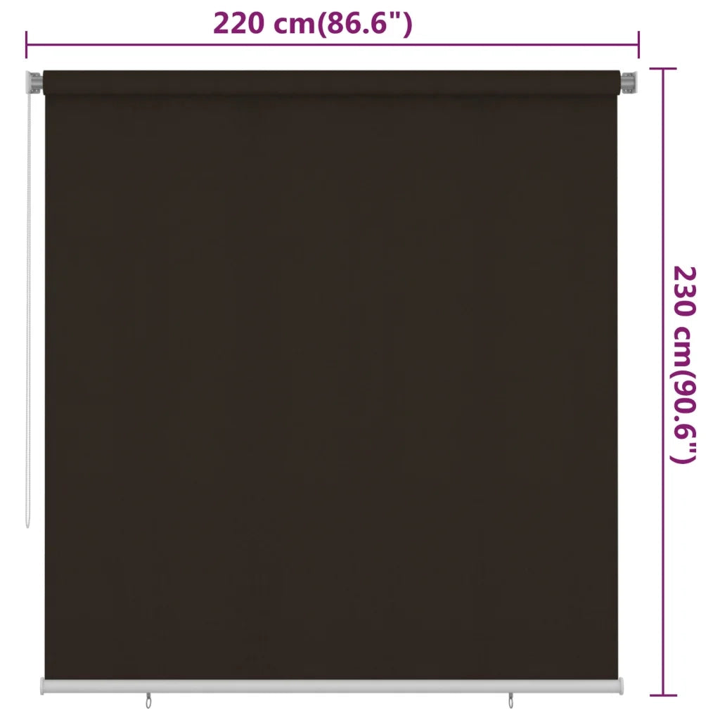 Tenda a Rullo per Esterni 220x230 cm Marrone HDPE 312986
