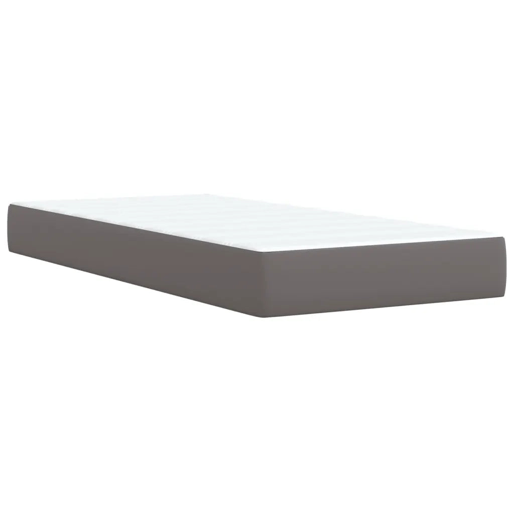 Giroletto a Molle con Materasso Grigio 100x200 cm in Similpelle