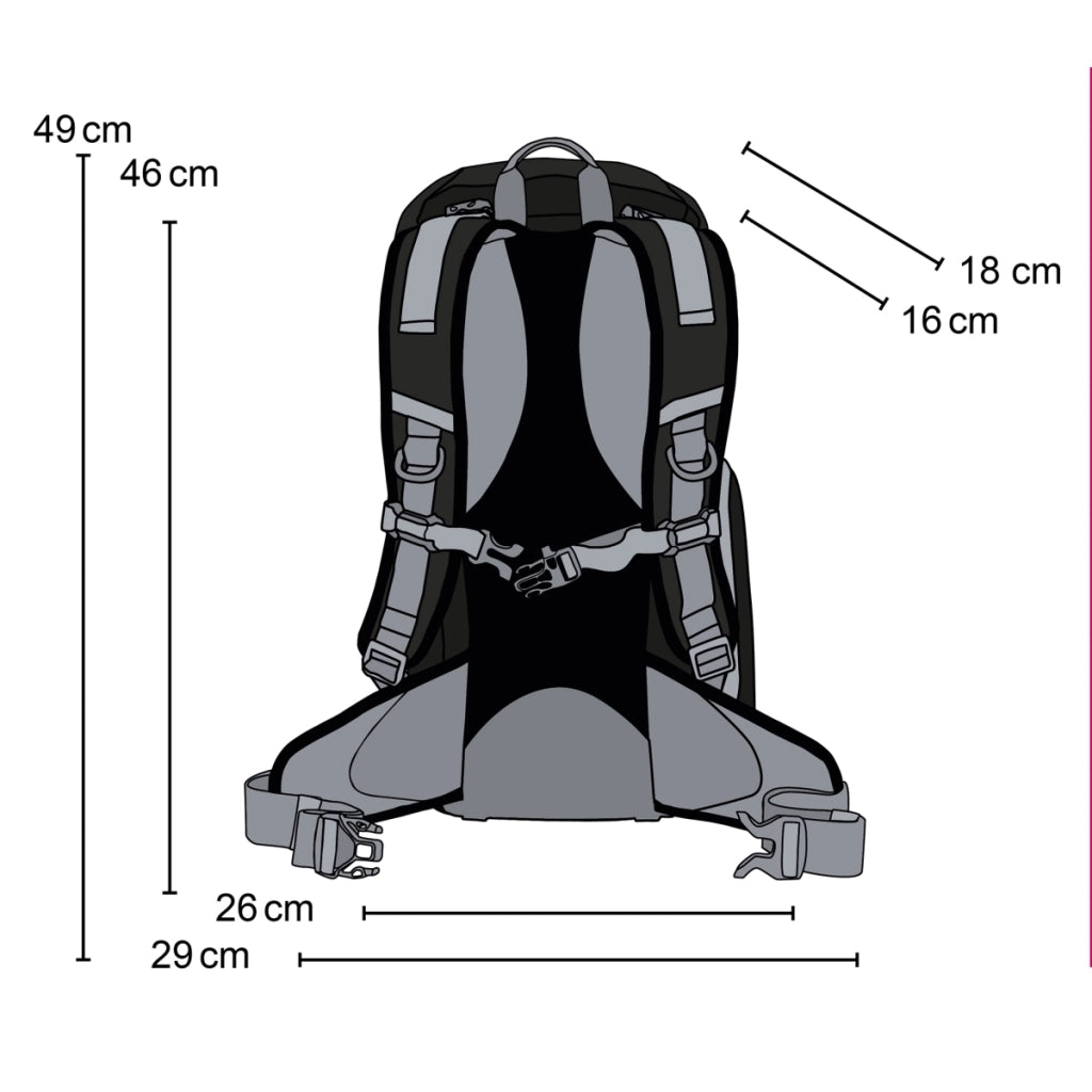 Mantona Elements Outdoor Zaino nero 2in1 per fotocamera e trekking, borsa fotografica con scomparti imbottiti per DSLR, drone, con supporto treppiede e copertura antipioggia