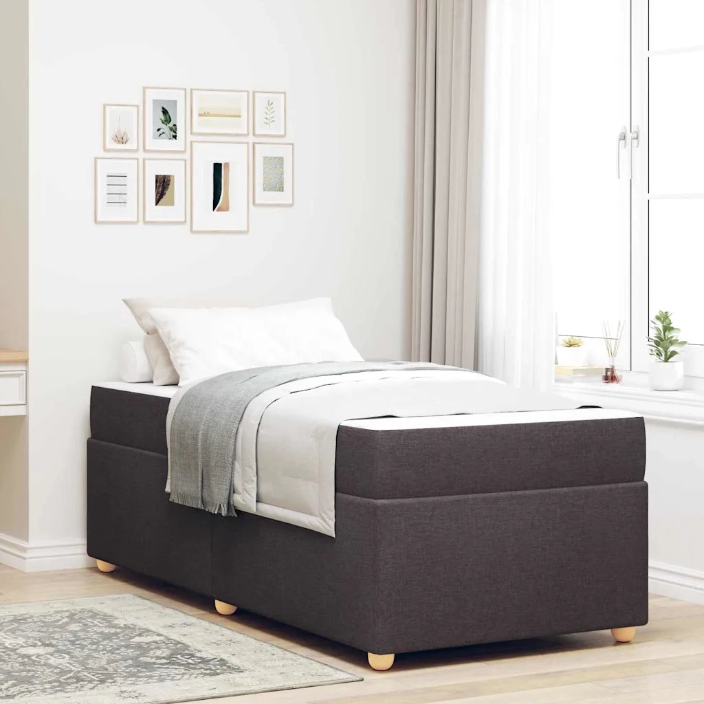 Struttura del letto Marrone Scuro 90 x 190 cm Tessuto