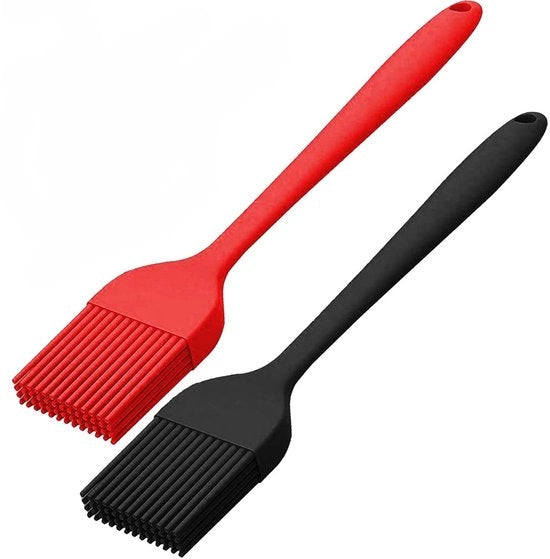 Set di pennelli in silicone a 2 pezzi - Resistente al calore - Pennelli per cucina e griglia - Ergonomico - Qualità alimentare/BPA libero - Pennello da cucina
