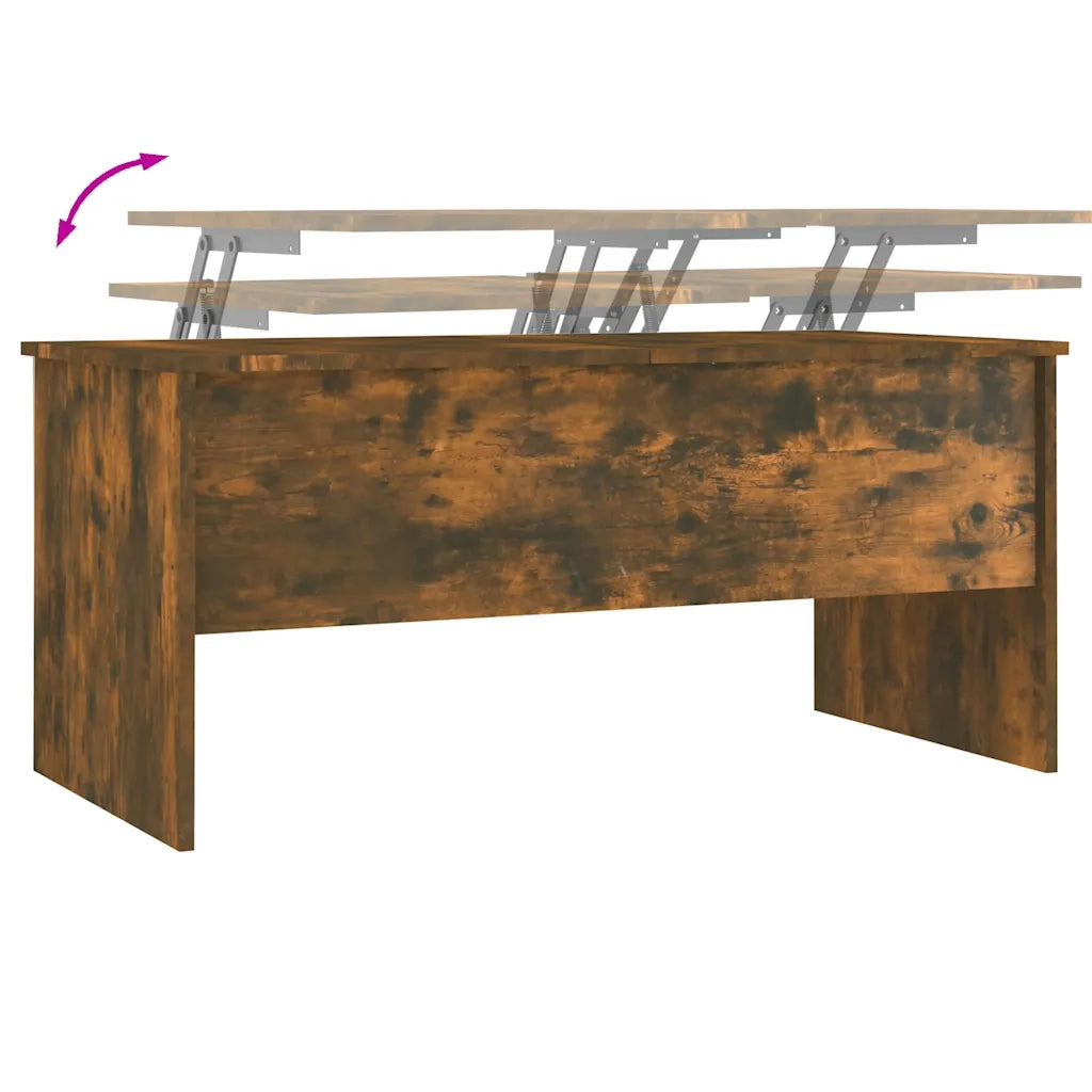 Tavolino Salotto Rovere Fumo 102x50,5x46,5 cm Legno Multistrato 819299