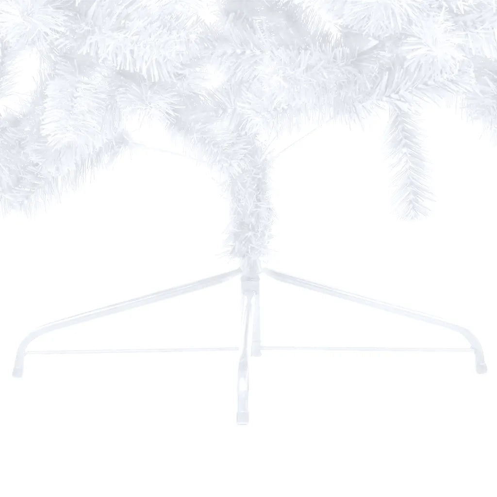 Albero di Natale a Metà Preilluminato con Palline Bianco 240 cm 3077658