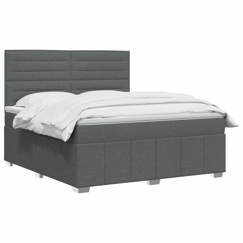 Letto box spring con materasso Grigio Scuro 160 x 200 cm 3454170
