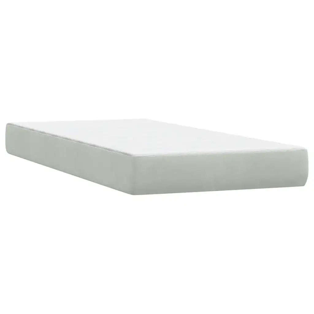 vidaXL Giroletto a Molle con Materasso Grigio Chiaro 80x220 cm Velluto