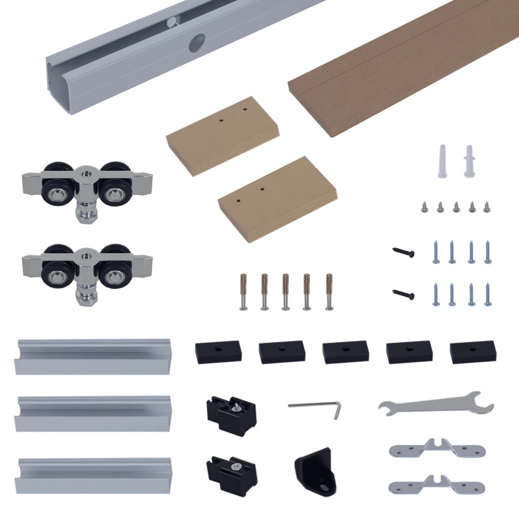 Kit Porte Scorrevoli in Legno ¨C zephmum ¨C Quercia 200x3,05 cm