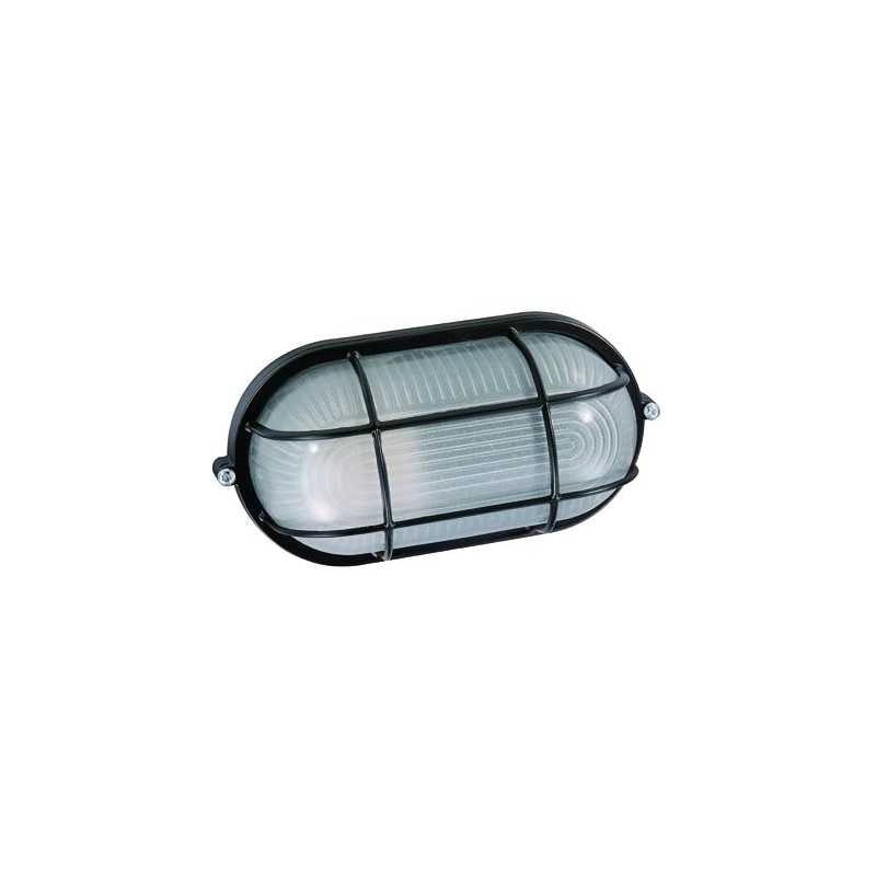 Plafoniere Alluminio Blinky Ovo Ovale Nera 60 Watt