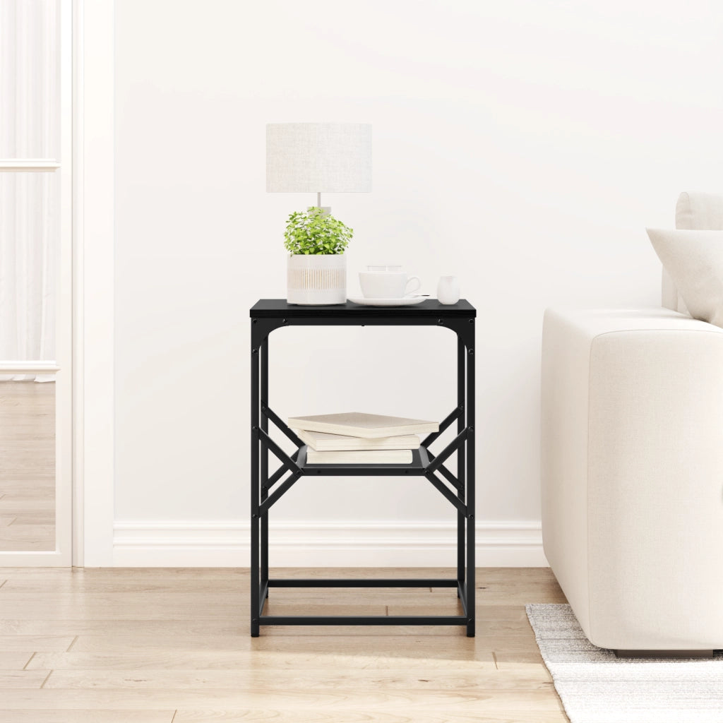 Tavolino  Nero Rovere 41x40x60 cm Legno ingegnerizzato