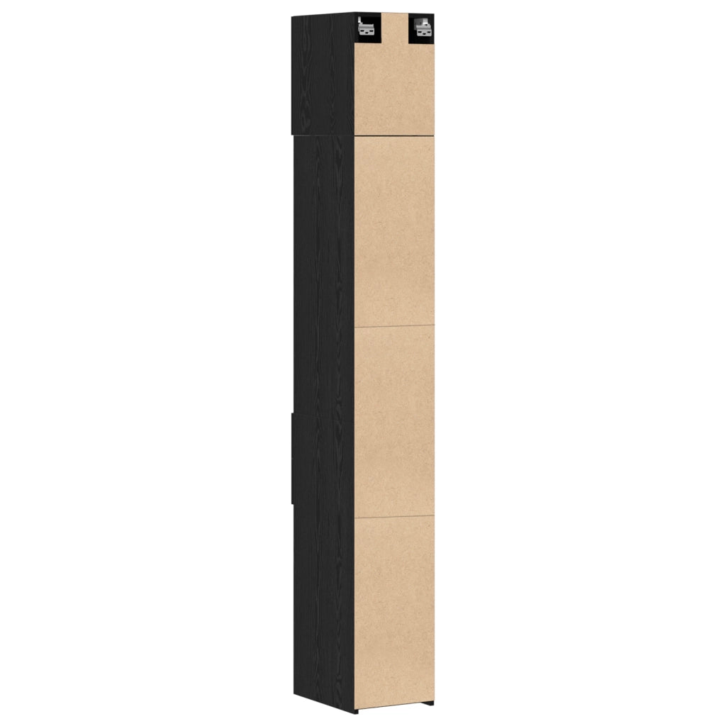 Cabinet slim  Rovere nero 30x42.5x225 cm Legno ingegnerizzato