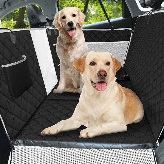 Tenda per auto con sedile posteriore per cani con fondo rigido, ciotola per cani per auto con 8 strati di materiale migliorato, progettazione di archiviazione multifunzionale, impermeabile, resistente ai graffi, antiscivolo, facile da pulire