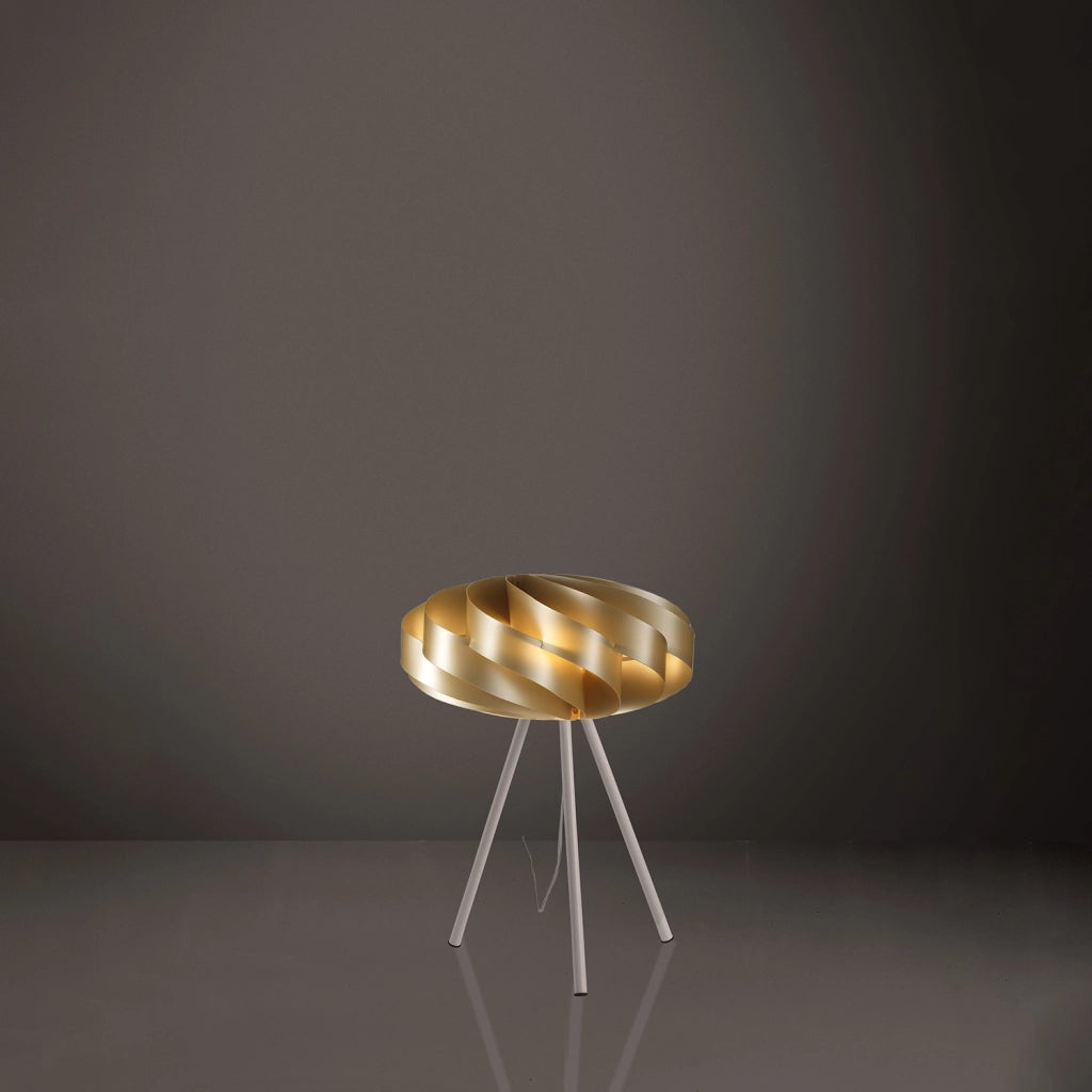Lampada Da Scrivania Moderna Flat Polilux ® New Gold E Metallo 1 Luce E27