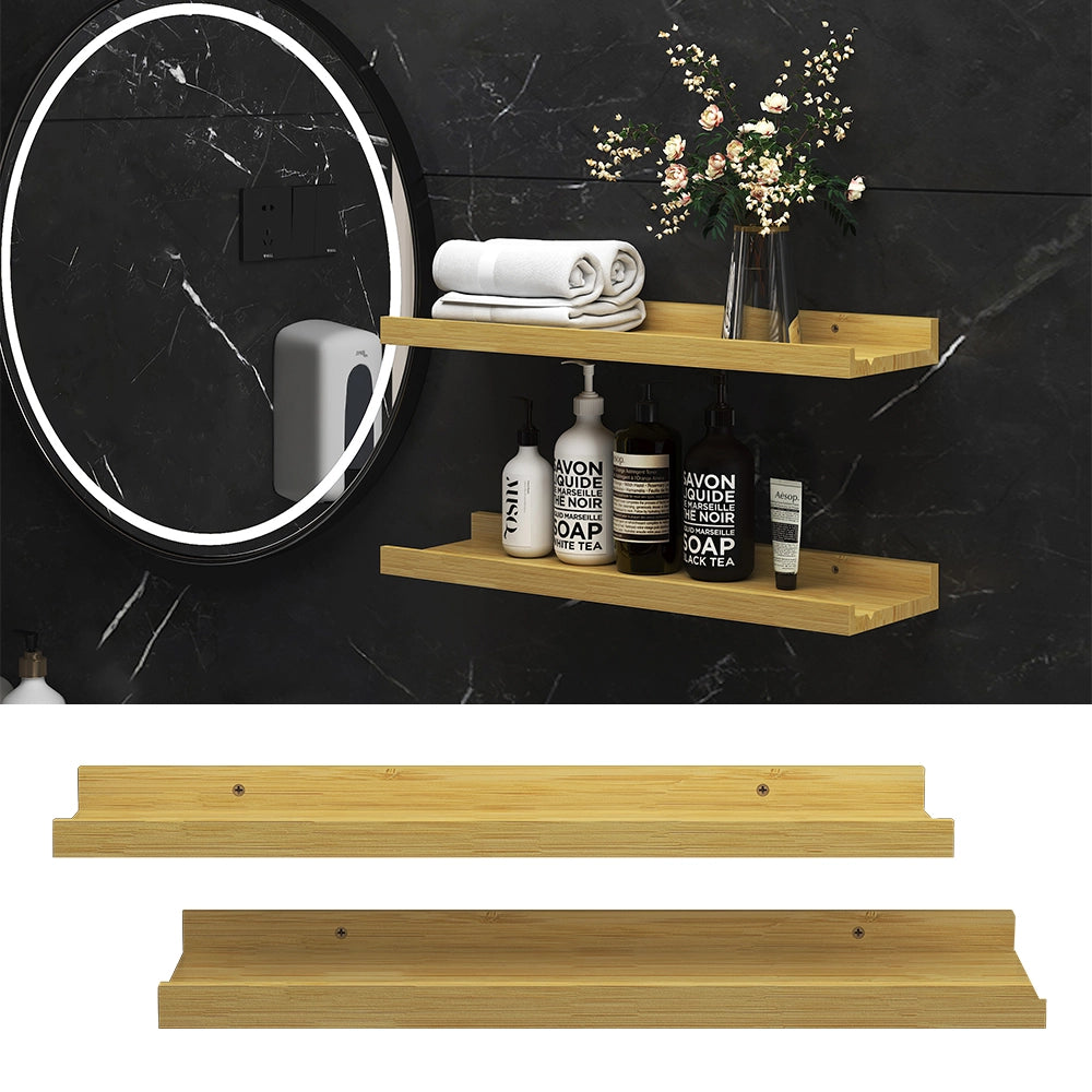 Vicco Scaffale a muro Legno naturale 50 x 4 cm Set di 2