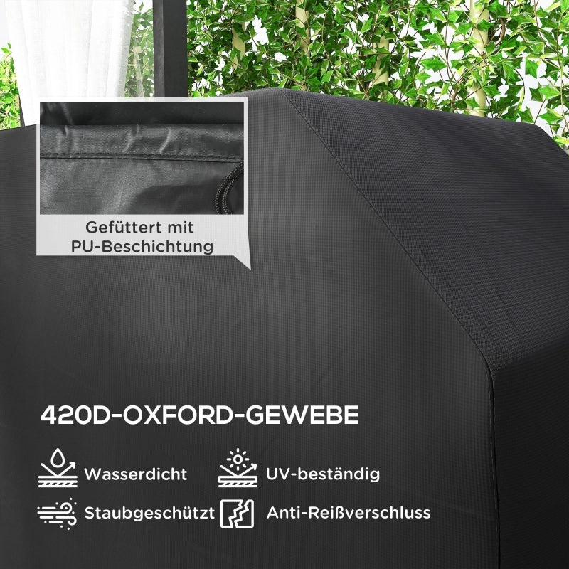 Copertura per Griglia 147x61x120 cm, Nera, Resistente alle Intemperie