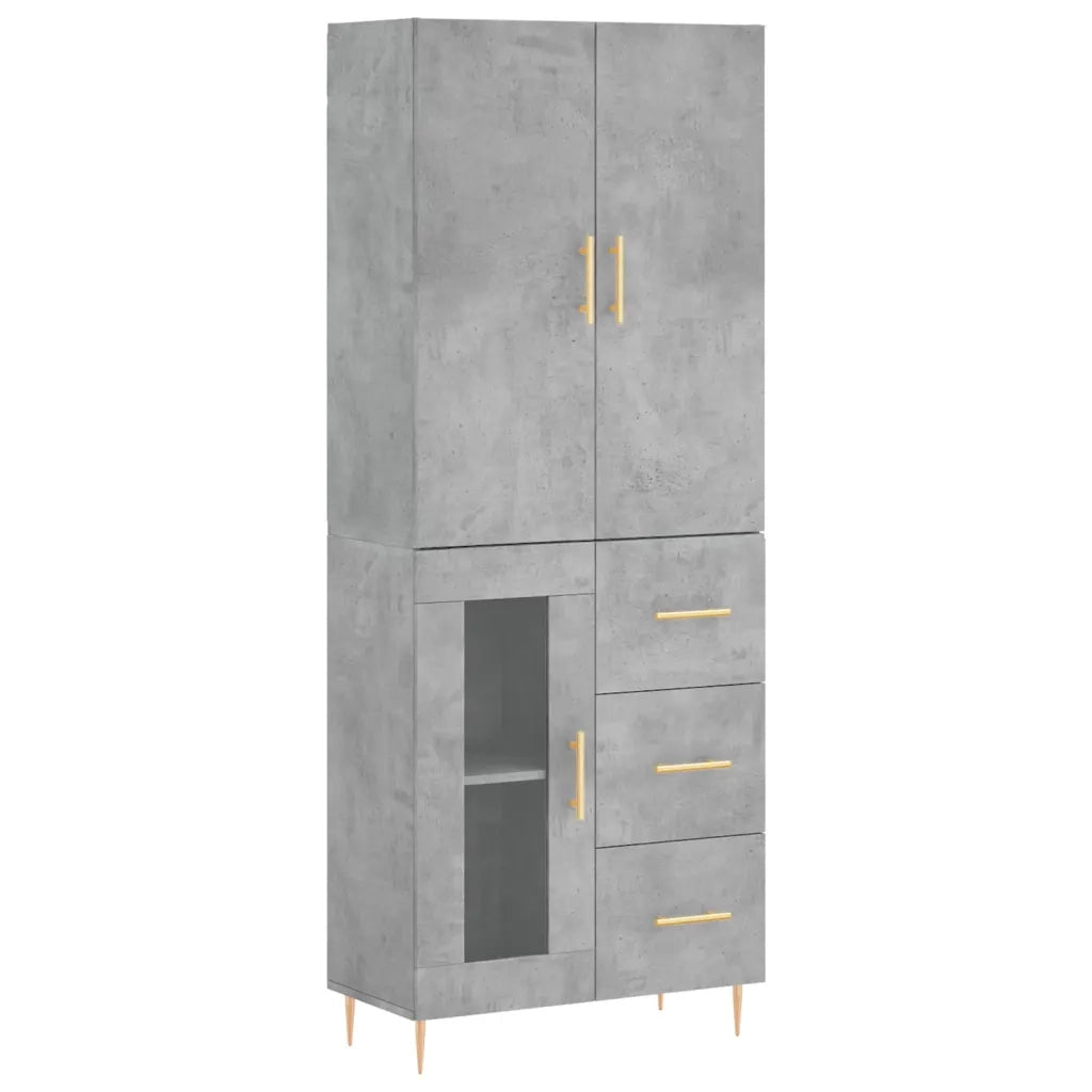Credenza-Buffet-Armadio da cucina Grigio Cemento 69,5x34x180 cm in Legno Multistrato 917480