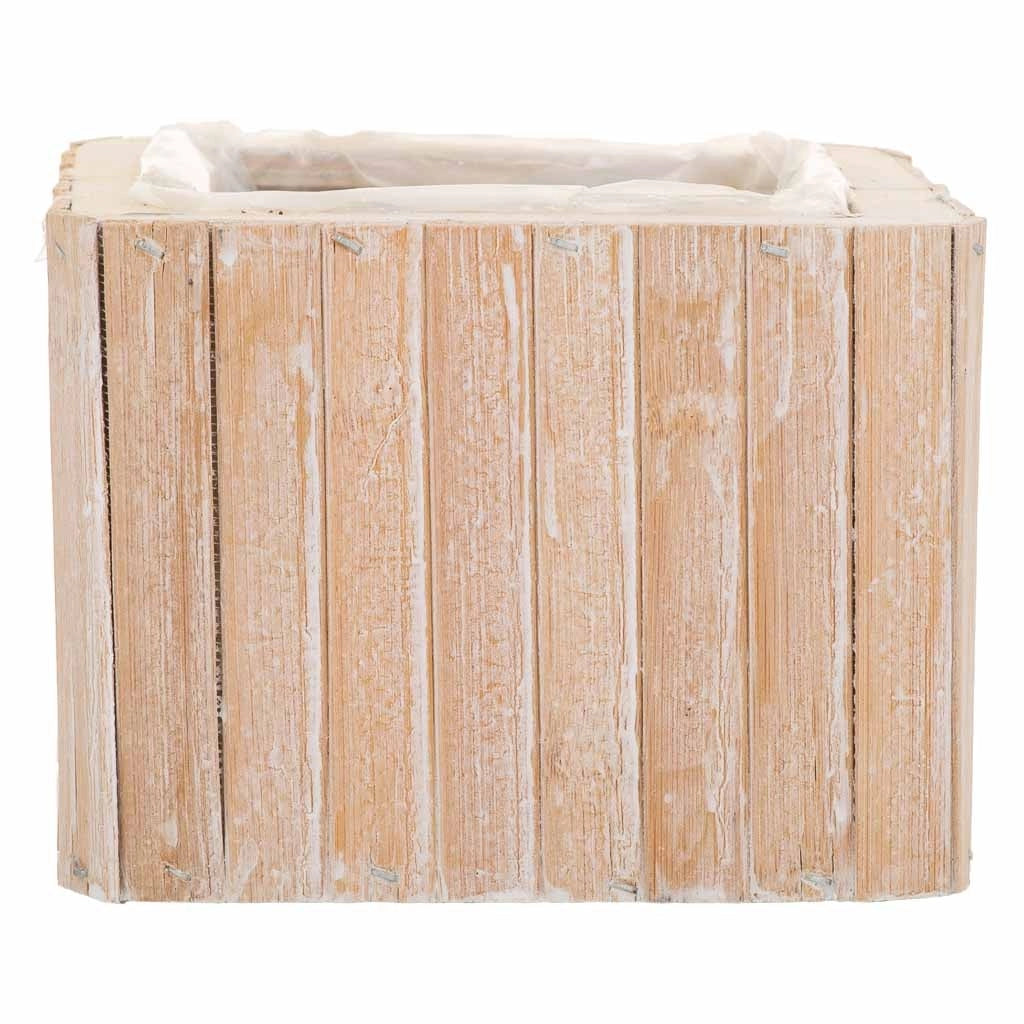 Cesto quadrato in legno marrone 14,5x14,5x11h