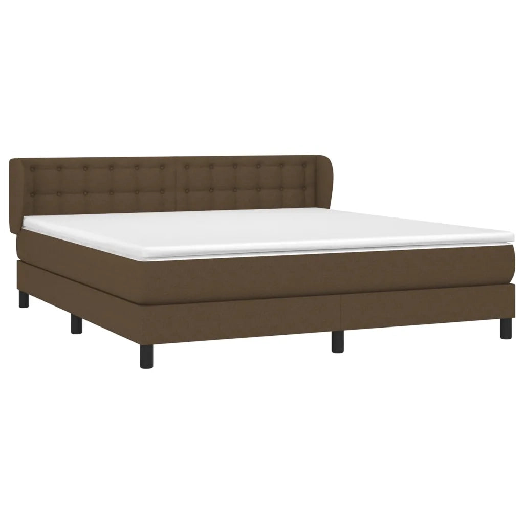Giroletto a Molle con Materasso Marrone Scuro 160x200cm Tessuto 3126576