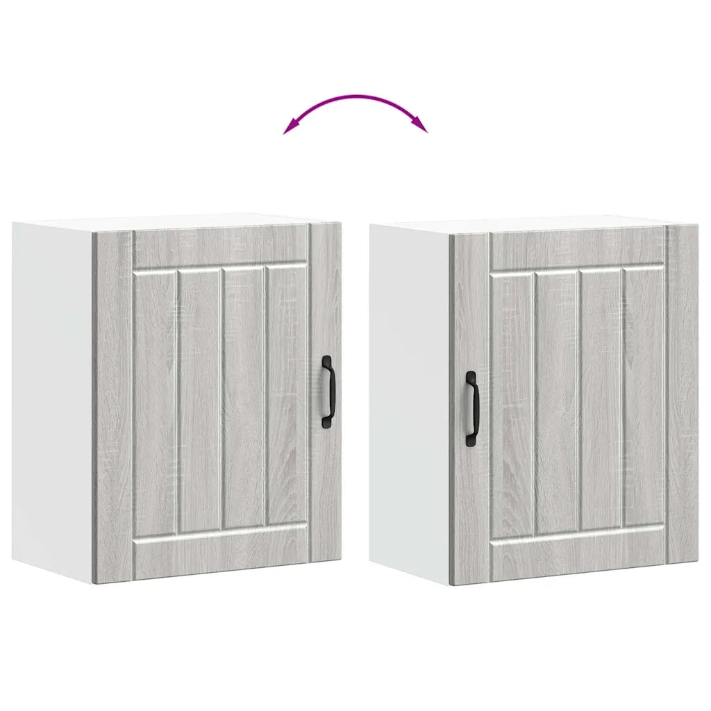 Pensili da cucina 2 pz Lucca Grigio Sonoma in Legno Multistrato 853810