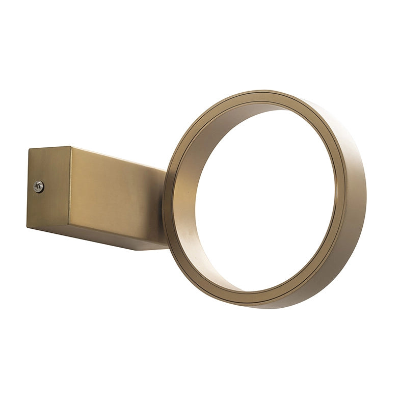 Enso Applique da parete LED 7W 3000K Oro Satinato - Lampada orientabile in alluminio con luce indiretta e dimmerabile a taglio di fase - Rossini