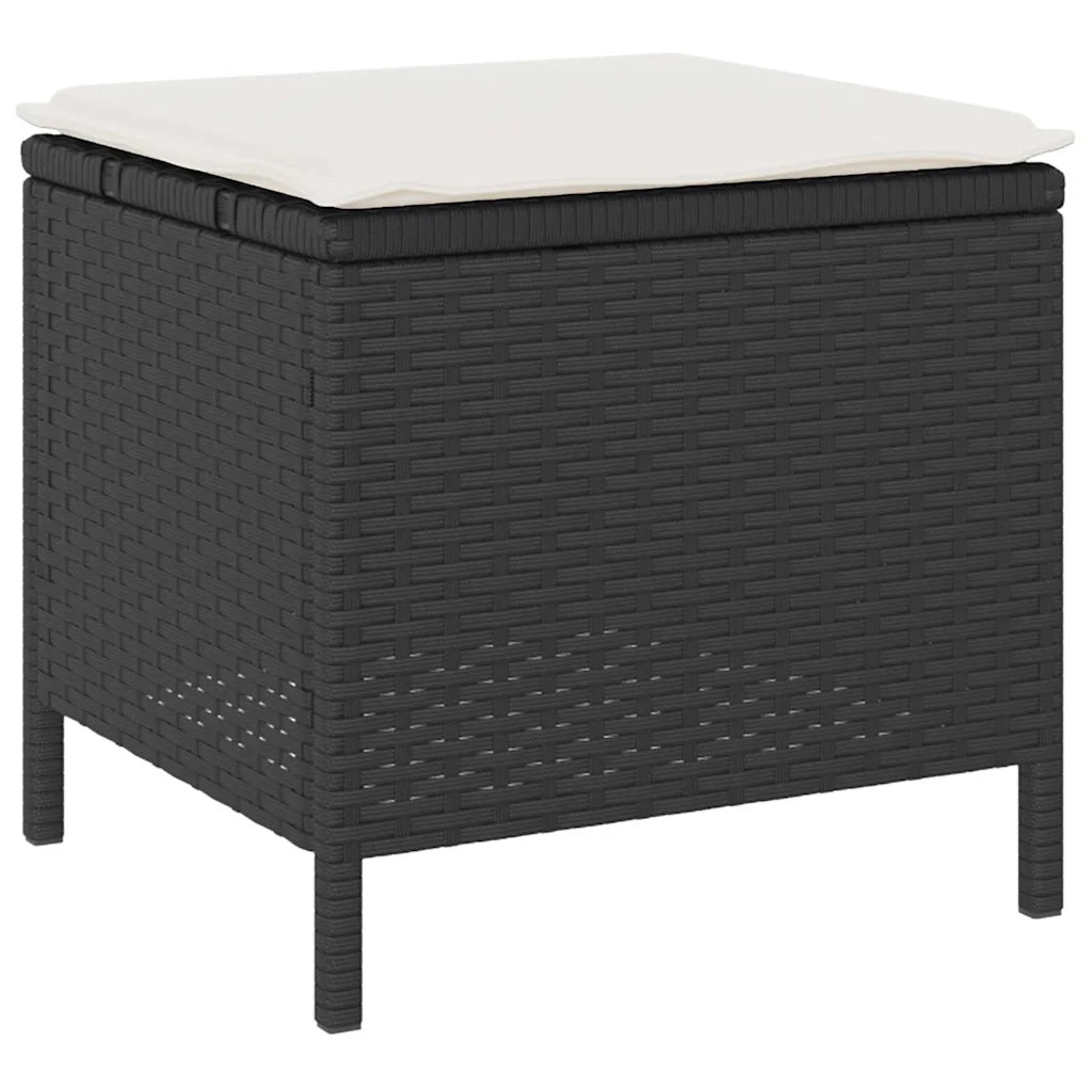Set da Pranzo per Giardino Nero polyrattan 42007912