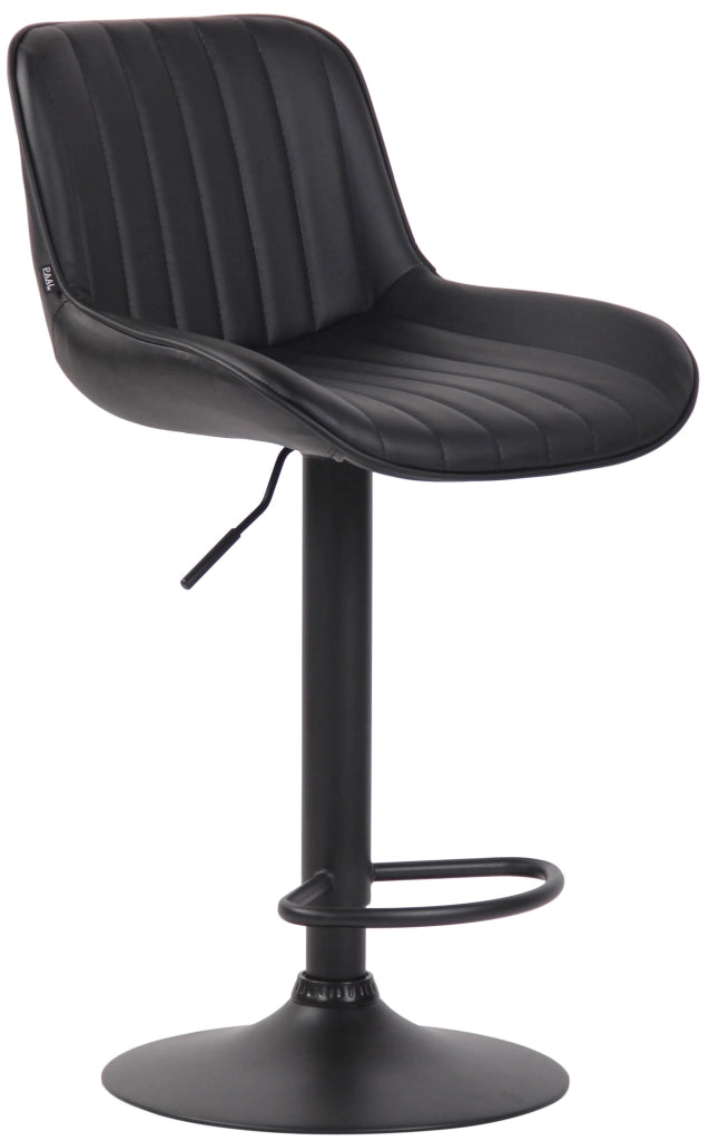 Set di 2 sgabelli da bar Lentini in similpelle nero,nero