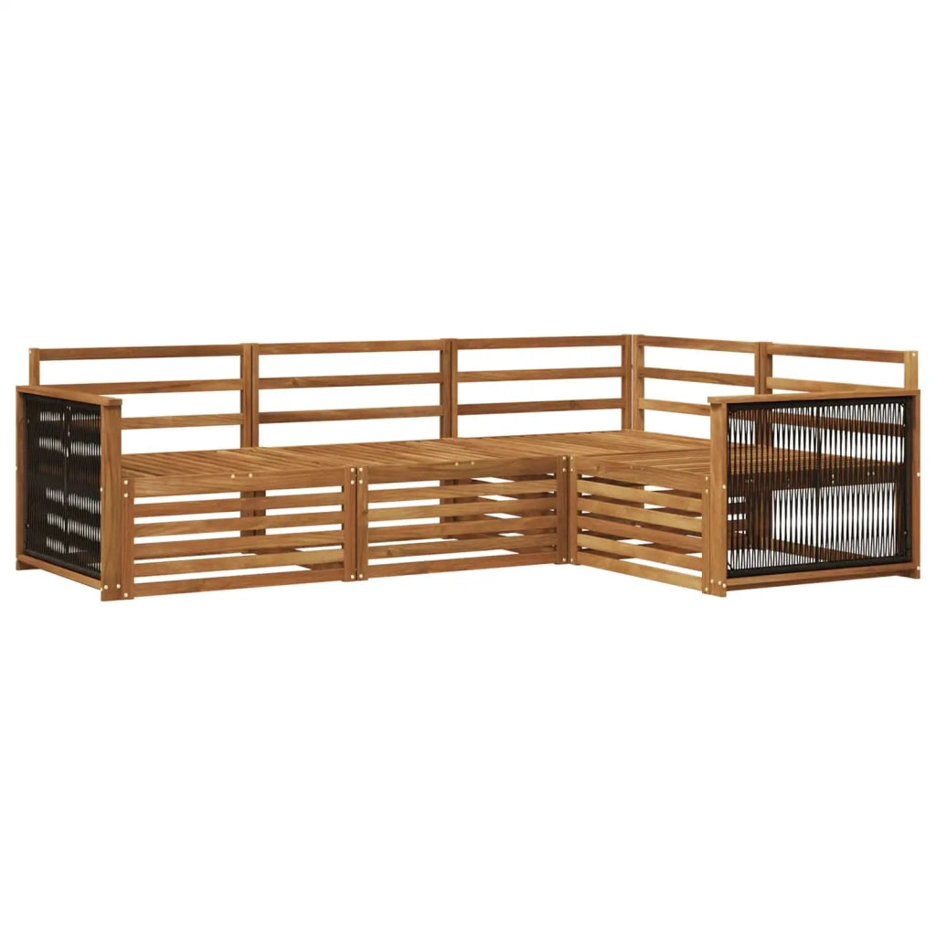 Set di divani da esterno 4 pz Naturale Legno di Acacia Massello 3383292