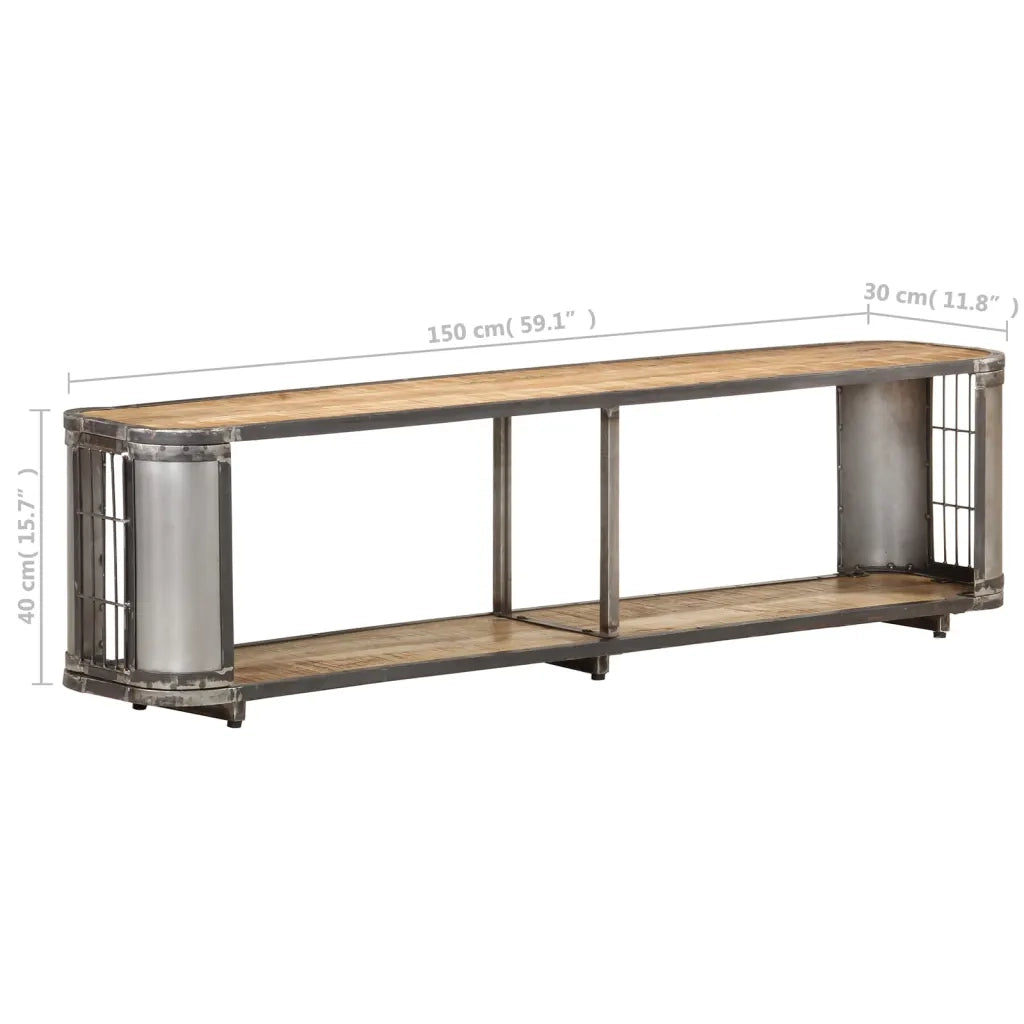 Mobile Porta TV 150x30x40 cm in Legno Massello di Mango 321958