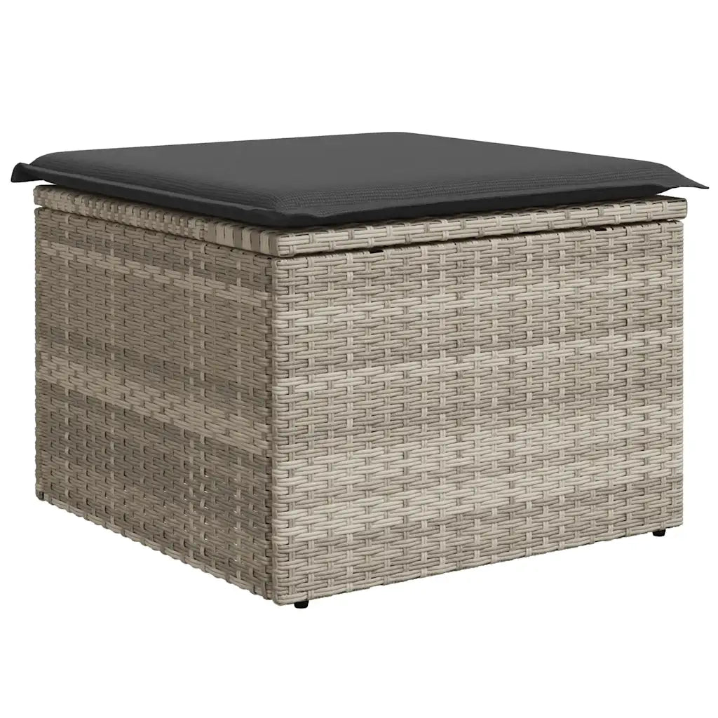 Set Divani da Giardino 7pz con Cuscini Grigio Chiaro Polyrattan 3326673
