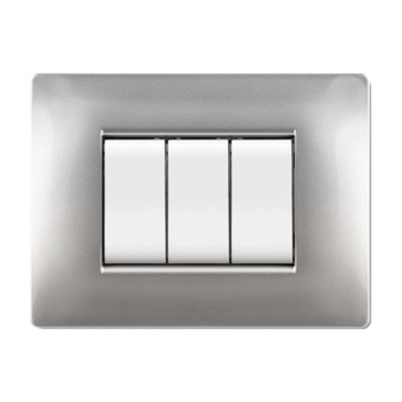 PLACCA LIFE Q LIVING PLAST ALLUMINIO CHIARO 4P