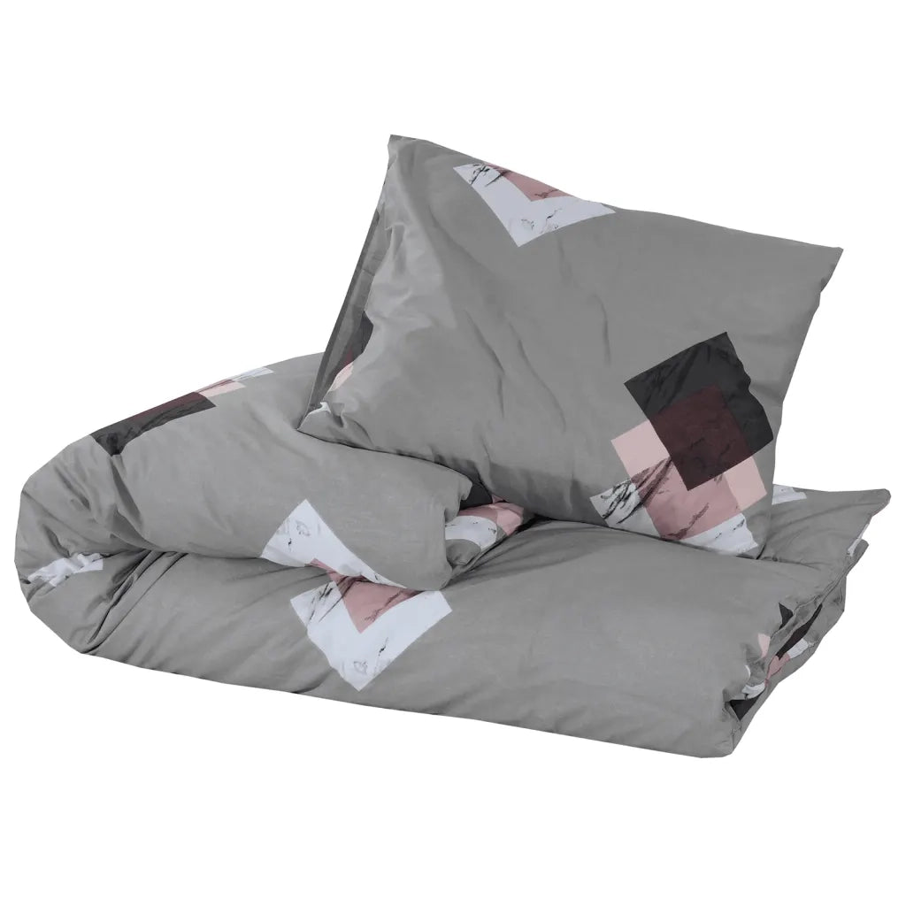 Set Copripiumino Grigio 140x200 cm in Cotone 136465