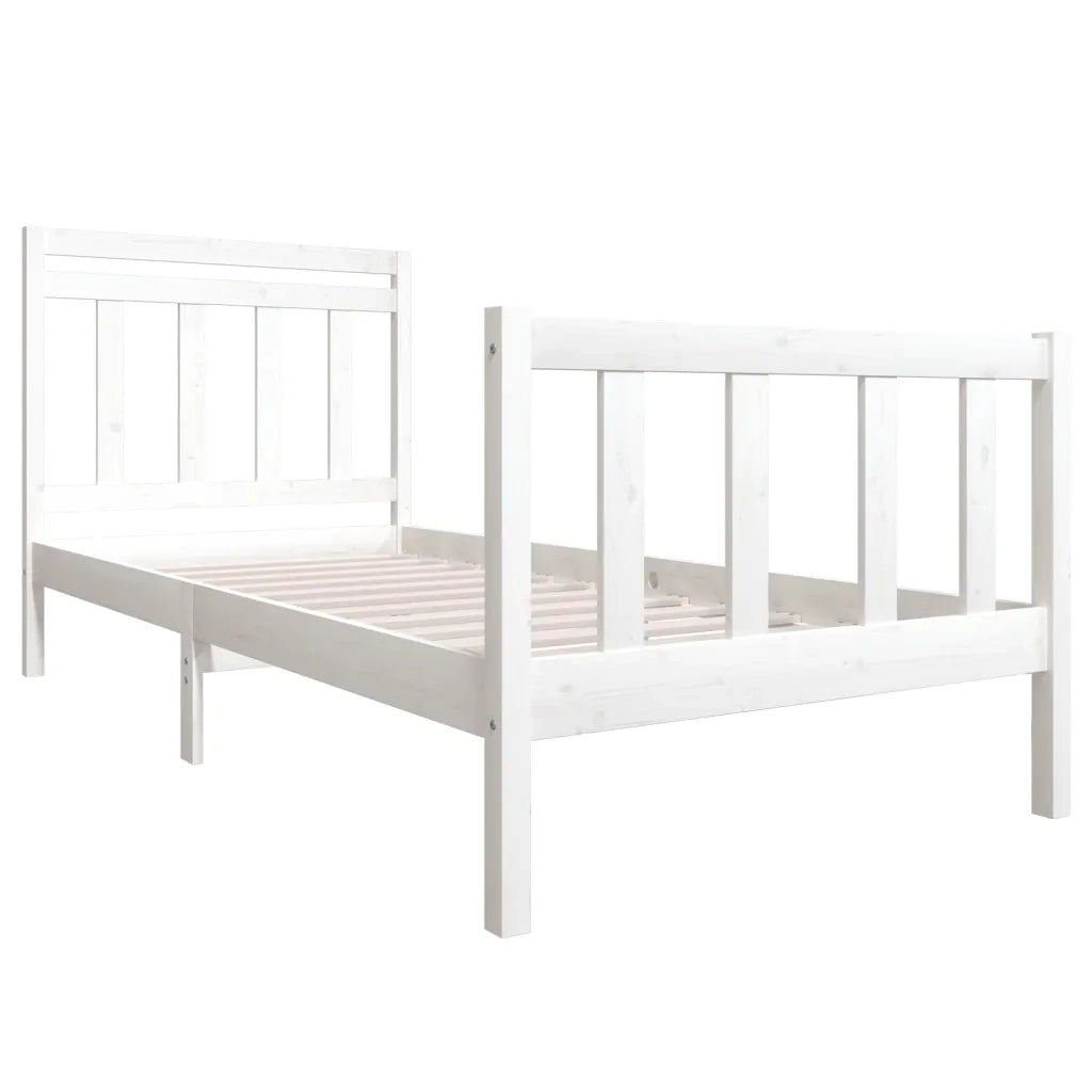 Giroletto-Struttura Letto Bianco in Legno Massello 100x200 cm 815911