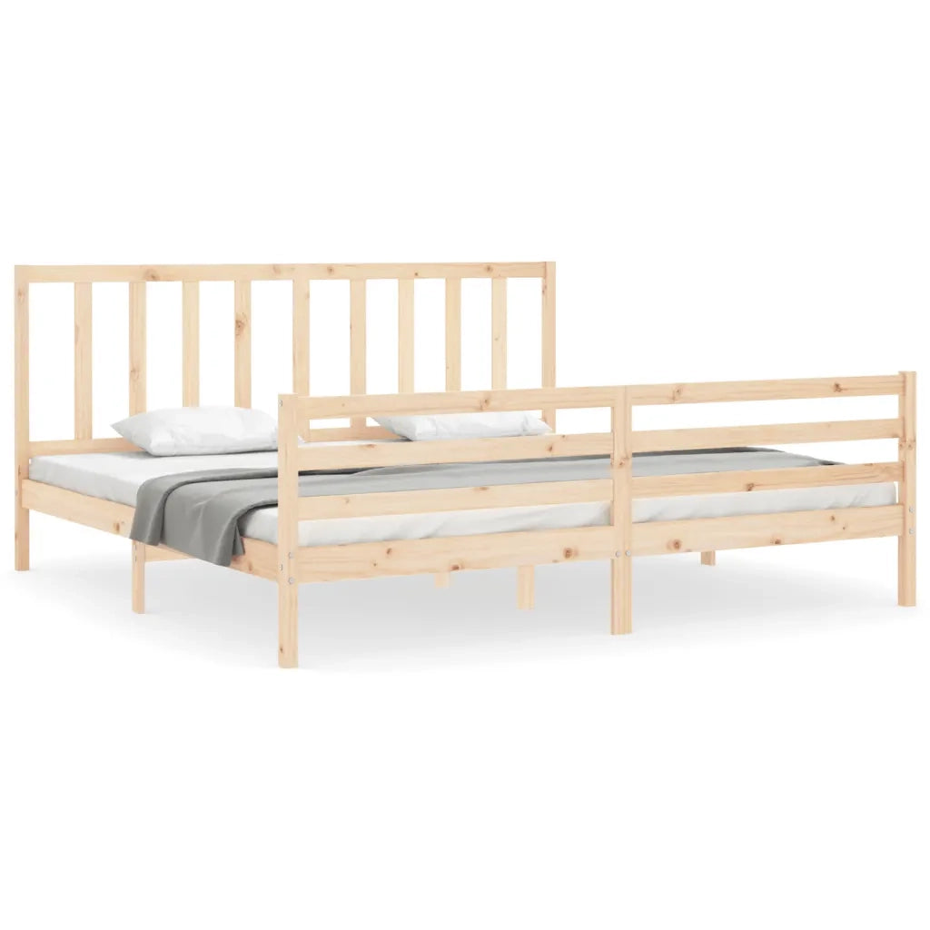 Giroletto senza Materasso-Struttura Letto 200x200 cm in Legno Massello di Pino 254314