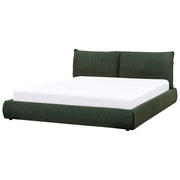 Letto matrimoniale imbottito in tessuto verde scuro 180 x 200 cm stile classico camera da letto