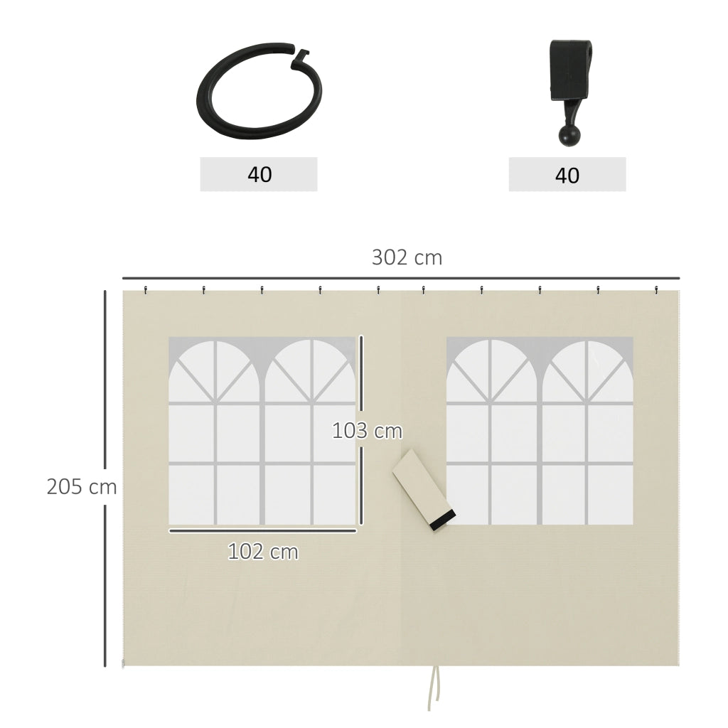 Pergola 3x3 m con Finestre e Tende ¨C zephmum ¨C Crema