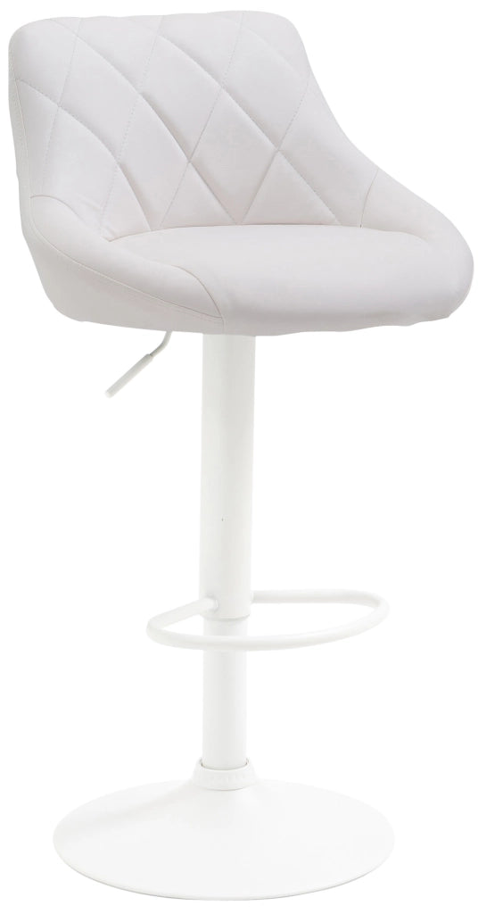 Sgabello Lazio in similpelle bianco,bianco