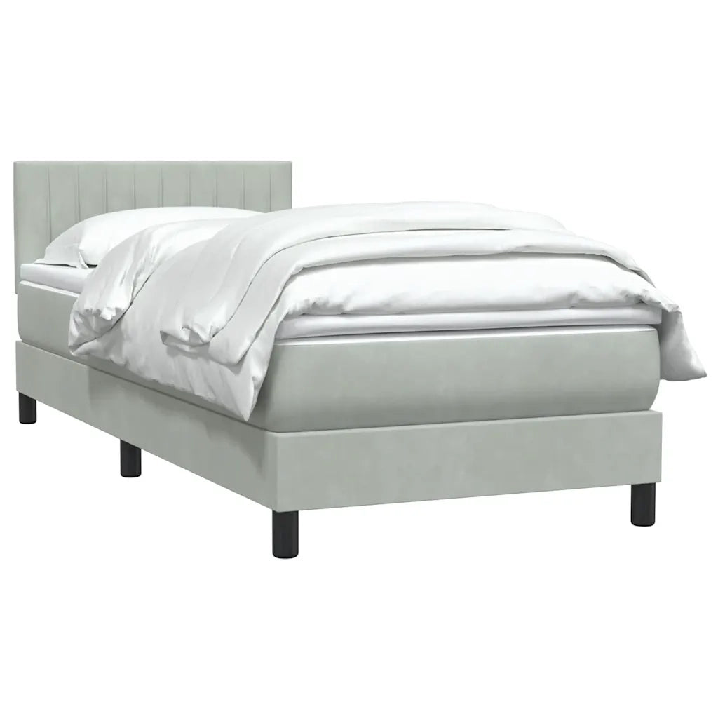 Giroletto a Molle con Materasso Grigio Chiaro 80x210 cm Velluto 3316377