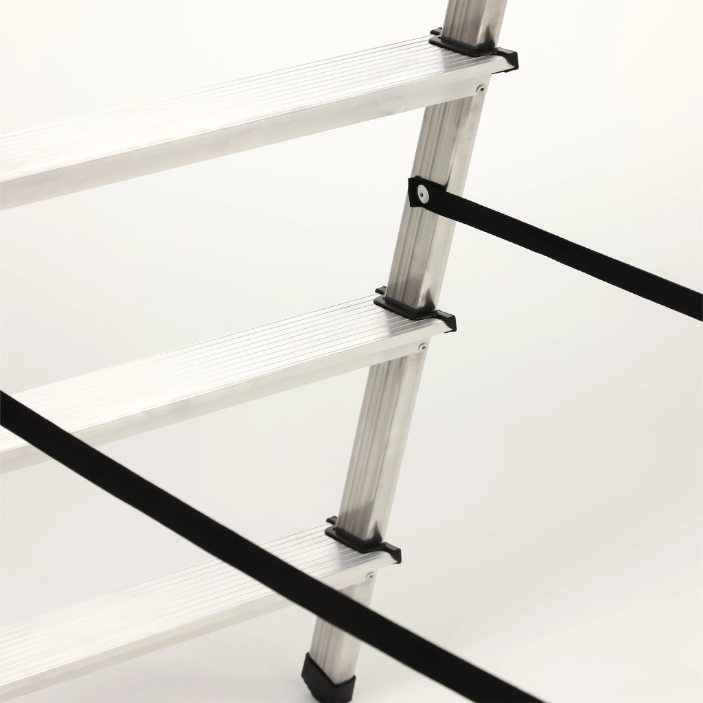 Scala in alluminio KADAX per uso domestico, 6 gradini, a doppia faccia, pieghevole
