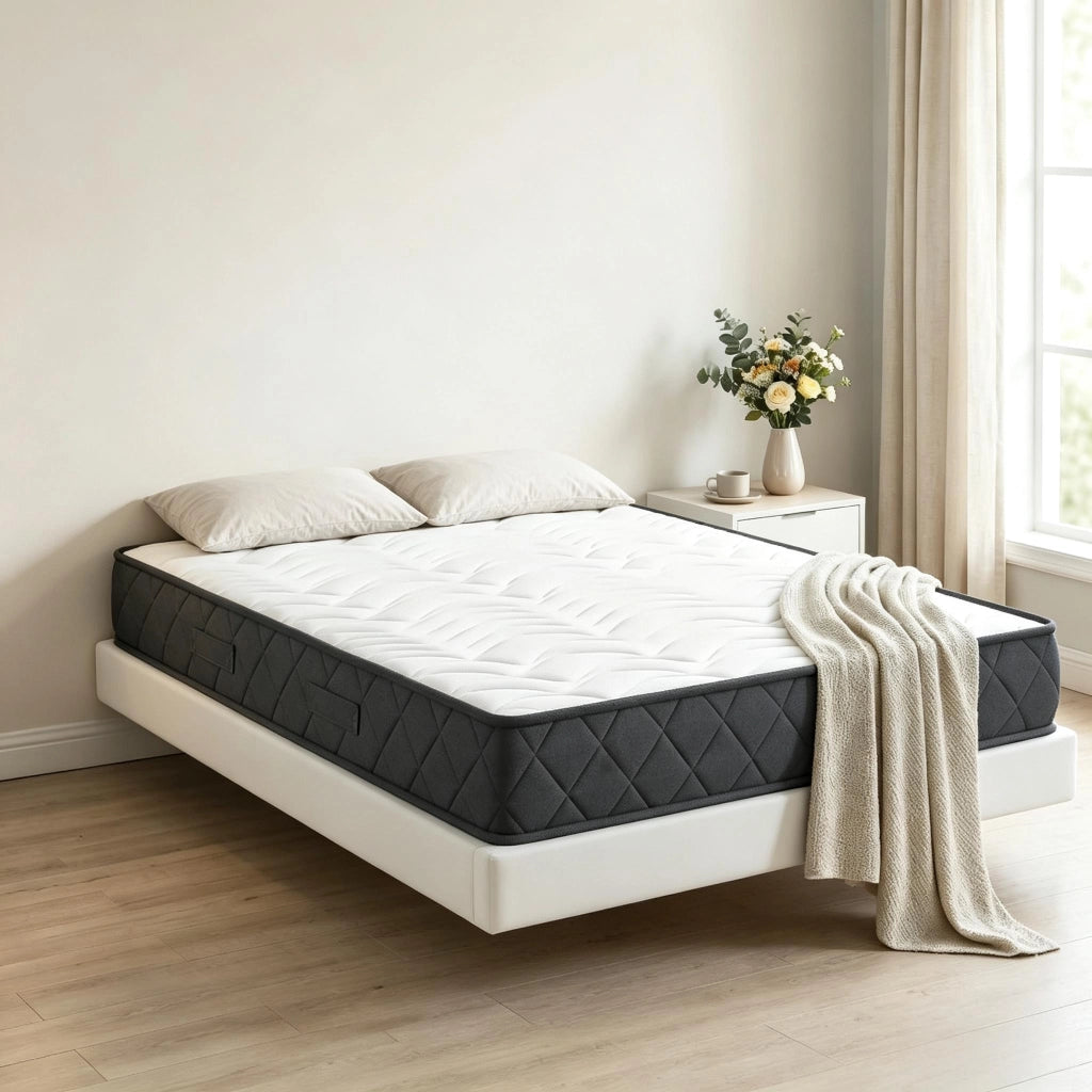 MATERASSO 160x200 cm in Poliestere Bianco e Grigio