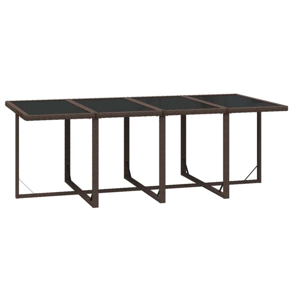 Set da Pranzo per Giardino 9 pz con Cuscini Polyrattan Marrone cod mxl 38858