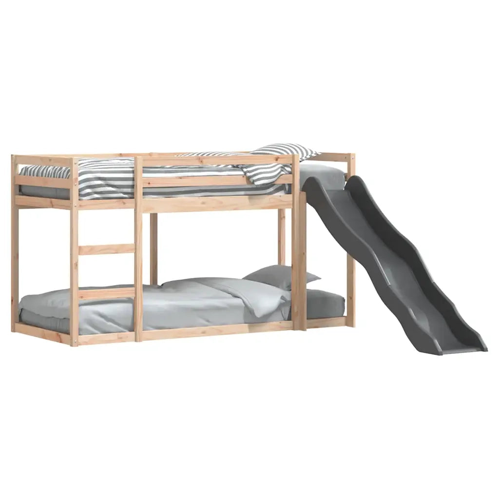 Letto a Castello Scivolo e Scala 90x190 cm Legno Massello Pino 3284245