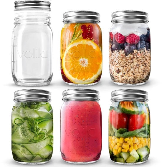 Set di Pesi 490 ml con Chiusura a Coperchio - Invecchiamento e Servizio - Set di 6 - Ideale per Invecchiamento e Servizio - Weckpot