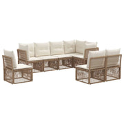 Set Divano da Giardino 8 pcs Beige polyrattan 3434241