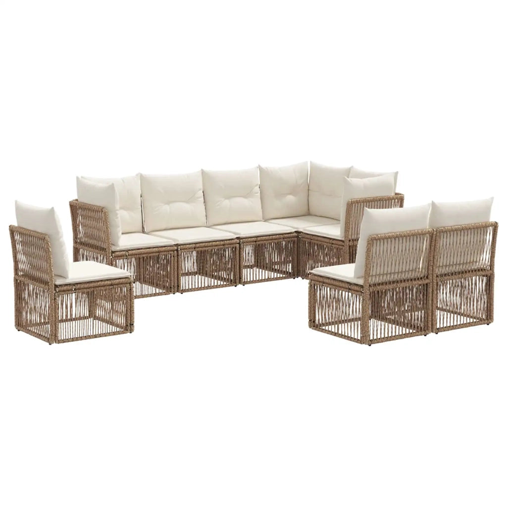 Set Divano da Giardino 8 pcs Beige polyrattan 3434241